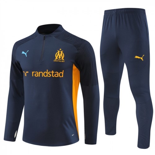 Olympique de Marseille Sweat d'Entraînement Quarter-Zip 2024-25 Navy Olympique de Marseille Sweat d'Entraînement Quarter-Zip 2024-25 Navy